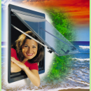 Aufstellfenster 35x50 Rahmen schwarz-Sonderpreis